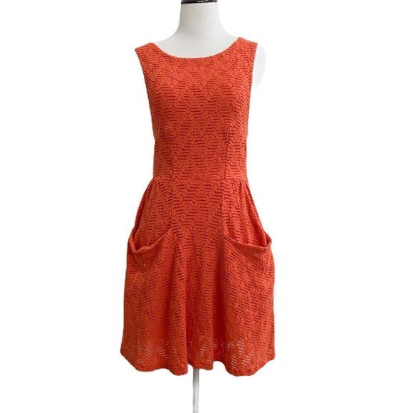 Free People Lace Poppy Dress Persimmon Orange - Picture 3 of 13